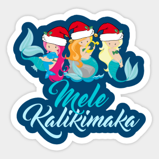 Mele Kalikimaka Mermaid Christmas Sticker